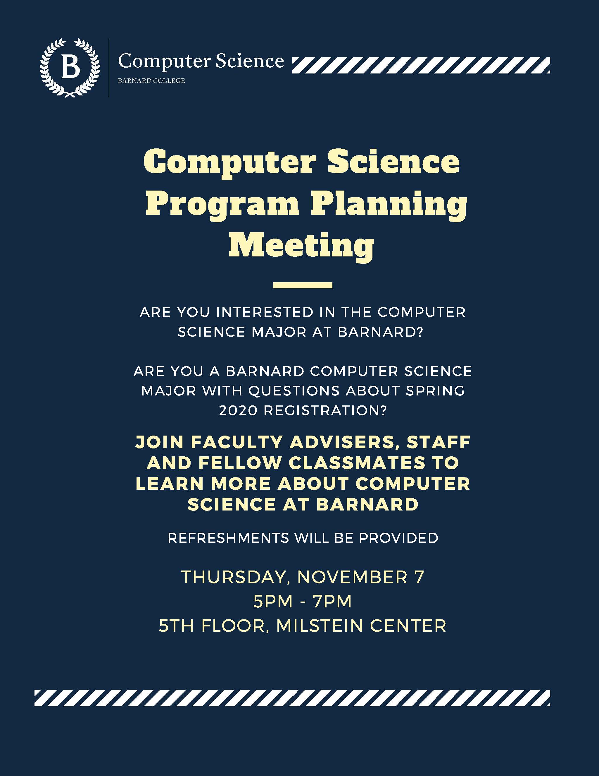 Computer Science Fall 2019 Program Planning Meeting | Barnard Computer